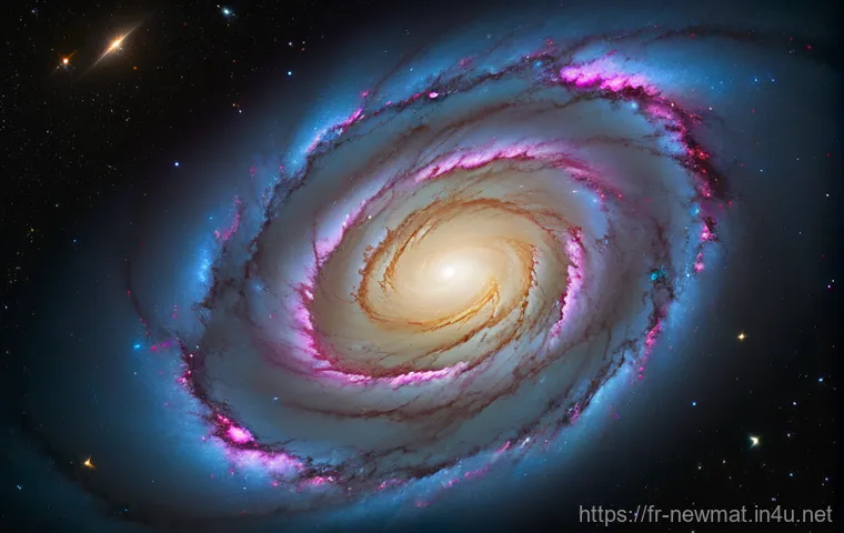 우주 탐사 소재 - A highly detailed, realistic illustration depicting a futuristic human colony nestled within a vast,...