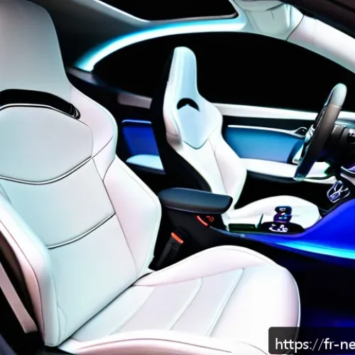 융합 신소재 - A futuristic automotive interior showcasing a smart car seat made from shape-memory polymers, design...
